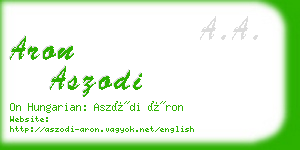 aron aszodi business card